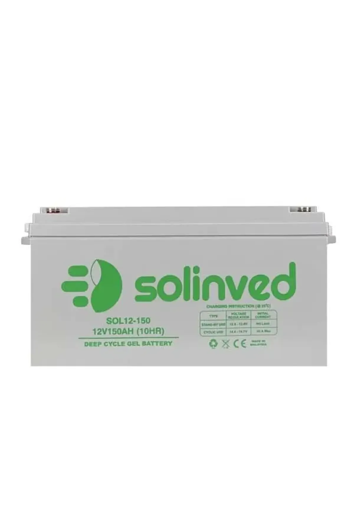 Solinved 12V 150Ah Jel Akü – SOL12-150